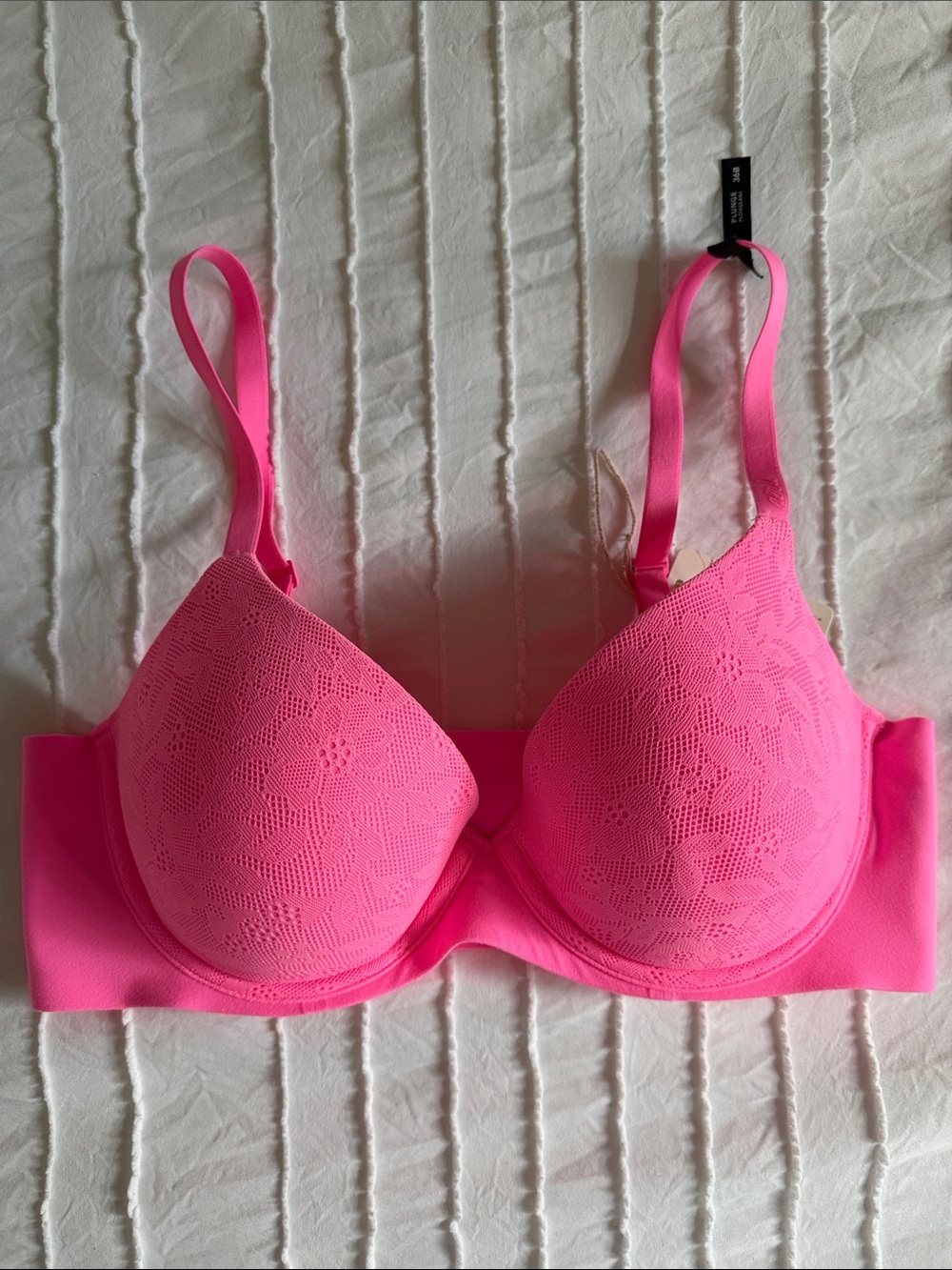 aerie Hot Pink Lace Lightly Lined T-Shirt Bra